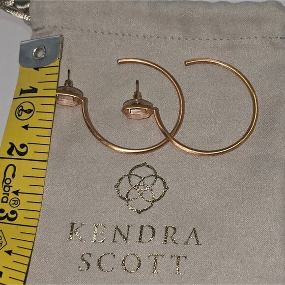 Kendra Scott Gold Peach Hoop Earrings - Picture 6 of 7